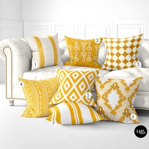 Yellow African Fabric Pillow Cover, Yellow Tribal Mix and Match, Yellow Ankara Boho Pillow, Yellow Stripped Pillow, Yellow Geometric Pillow