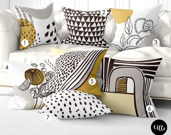 Abstract Mid-Century Modern Pillow, Minimalist PILLOW COVER, Tribal Geometric Pillow, Geometric, Leaf Pillow, Scandinavian Indoor Pillow