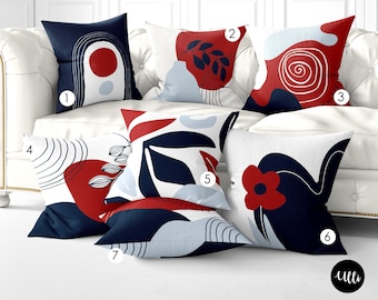 Mid-Century Modern PILLOW COVER, Abstract Cushion Covers, Minimalist Indoor Cushion, Scandi, Floral, Leafs, Moon, Retro, Accent Indoor