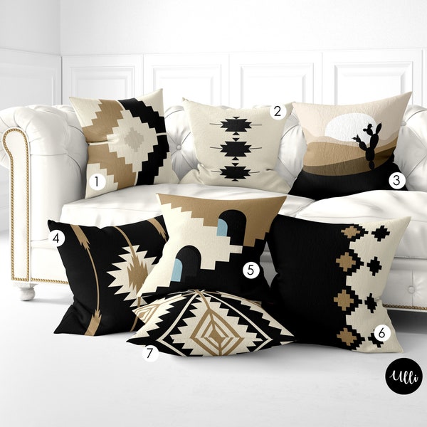 Black and Beige Southwestern PILLOW COVERS, AZTEC Pillow Covers, Mix & Match Pillow Covers, Rug Design Pillow, Abstract Pillow Cover