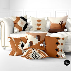 Orange Southwestern PILLOW COVERS, AZTEC Pillow Covers, Mix & Match Pillow Covers, Rustic Pillow Cover, Abstract Pillows, Geometric Pillow