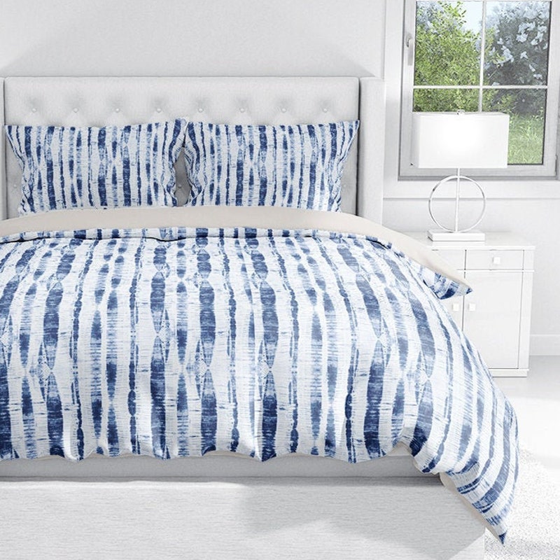 Navy White Bedding - Etsy