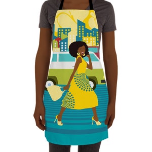 African American Woman Apron, Black American Gift, Mothers Day Gift, Gift for Chef, Gift for Sister,Gift for Friend, House Warming Gift