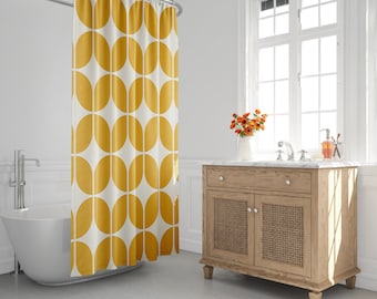 JWXCBIM Tenda da doccia Boho Mid Century, 152,4 cm x 72 L, arancione