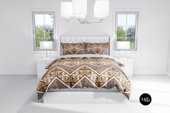 Boho Duvet Cover Mud Cloth Bedding 