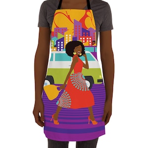 African American Woman Apron, Black American Gift, Mothers Day, Gift for Chef, Gift for Sister, Gift for Friend, House Warming Gift, Afro