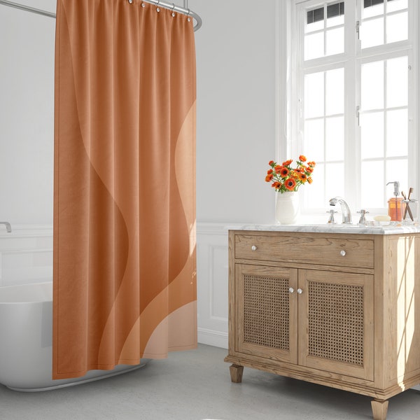 Rust Shower Curtain Etsy