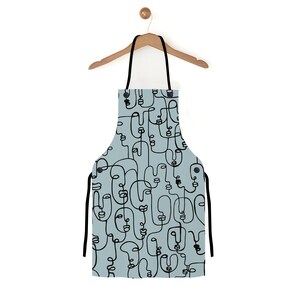 ミッドセンチュリーエプロン、抽象、顔、母の日、シェフへの贈り物、料理好き、姉妹への贈り物、友人への贈り物、キッチン、新築祝い
