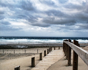Cornwall Beach Path Photography Print: Perranporth Seascape (Digital Download)
