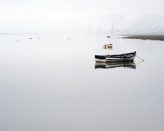 Misty Morning River Dee Boats Seascape Photograph (Digital Download)