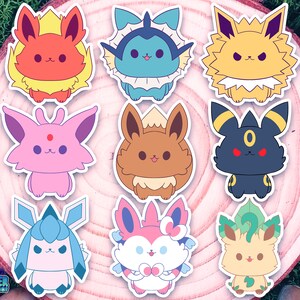 Chibi Elemental Evolution Adesivo fustellato opaco resistente alle intemperie, adesivi, carino