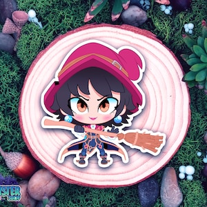 Chibi Witch Weatherproof Matte Diecut Sticker, Stickers, Cute