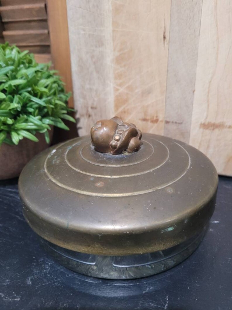 Copper Lid Vintage Glass Sectioned Candy Dish Relish Dish Etsy