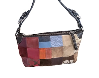 Y2K 00s Coach Gallery Holiday Patchwork Shoulder Bag, Style 11358