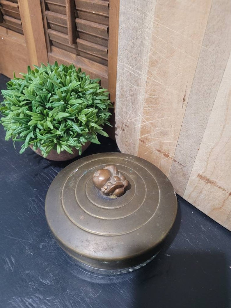 Copper Lid Vintage Glass Sectioned Candy Dish Relish Dish Etsy