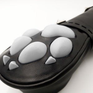 CUSTOMIZABLE Leather Mittens Mitts Gloves with SILICONE Puppy Paw Pads and Lockable Buckles LONG image 3