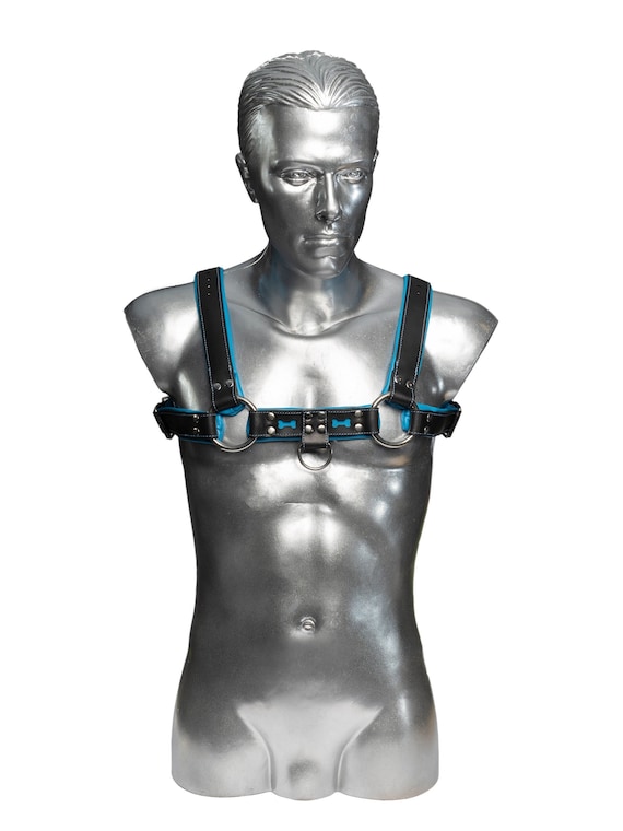 CUSTOMIZABLE BDSM Chest Leather Harness - Puppy Kitten Pet Play Harness with Handles