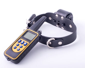 Electric collar, training collar, electro stimulation, e-stim - BDSM leather collar with shock module