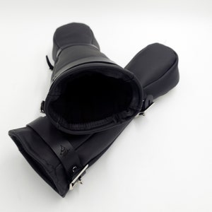 CUSTOMIZABLE Leather Mittens Mitts Gloves with SILICONE Puppy Paw Pads and Lockable Buckles LONG image 6