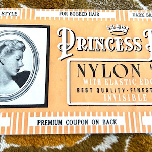 VINTAGE 1940s Princess Pat Nylon HAIR NET in printed envelope