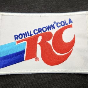 Parche rectangular bordado termoadhesivo vintage RC COLA