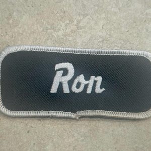 Retro DEADSTOCK 1970s “RON” Rectangular Embroidered Name Patch