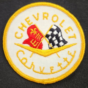 Retro DEADSTOCK 1970s/1980s “CHEVROLET CORVETTE” Embroidered Circular Sew-On Patch