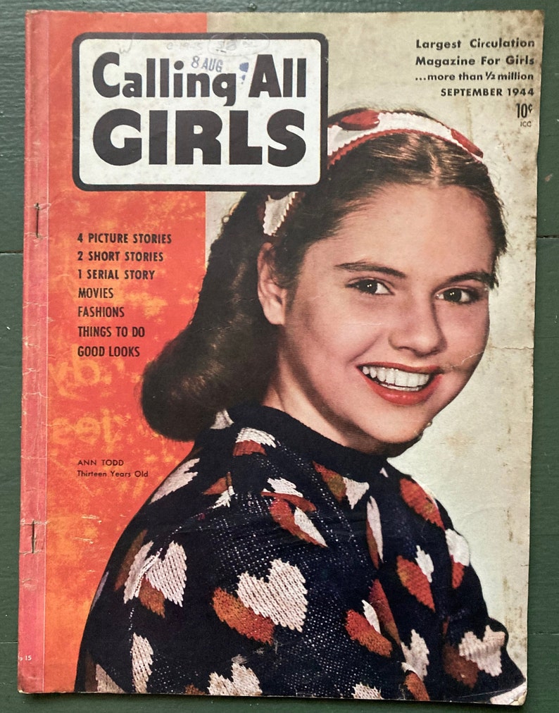Vintage September 1944 magazine CALLING ALL GIRLS image 1