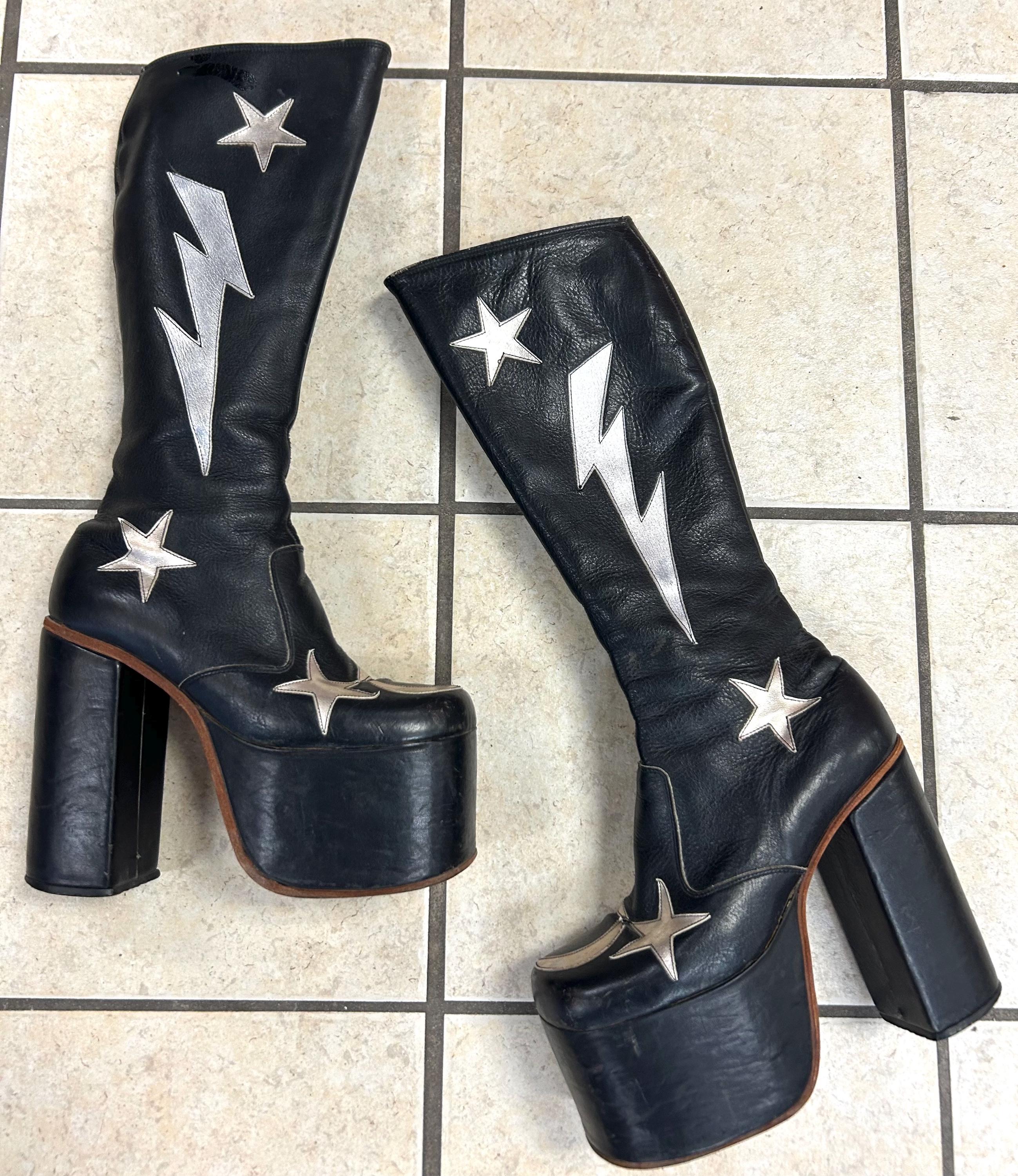Vintage 1970's PLATFORM Boots - Fraser Loveman - British Modbeats