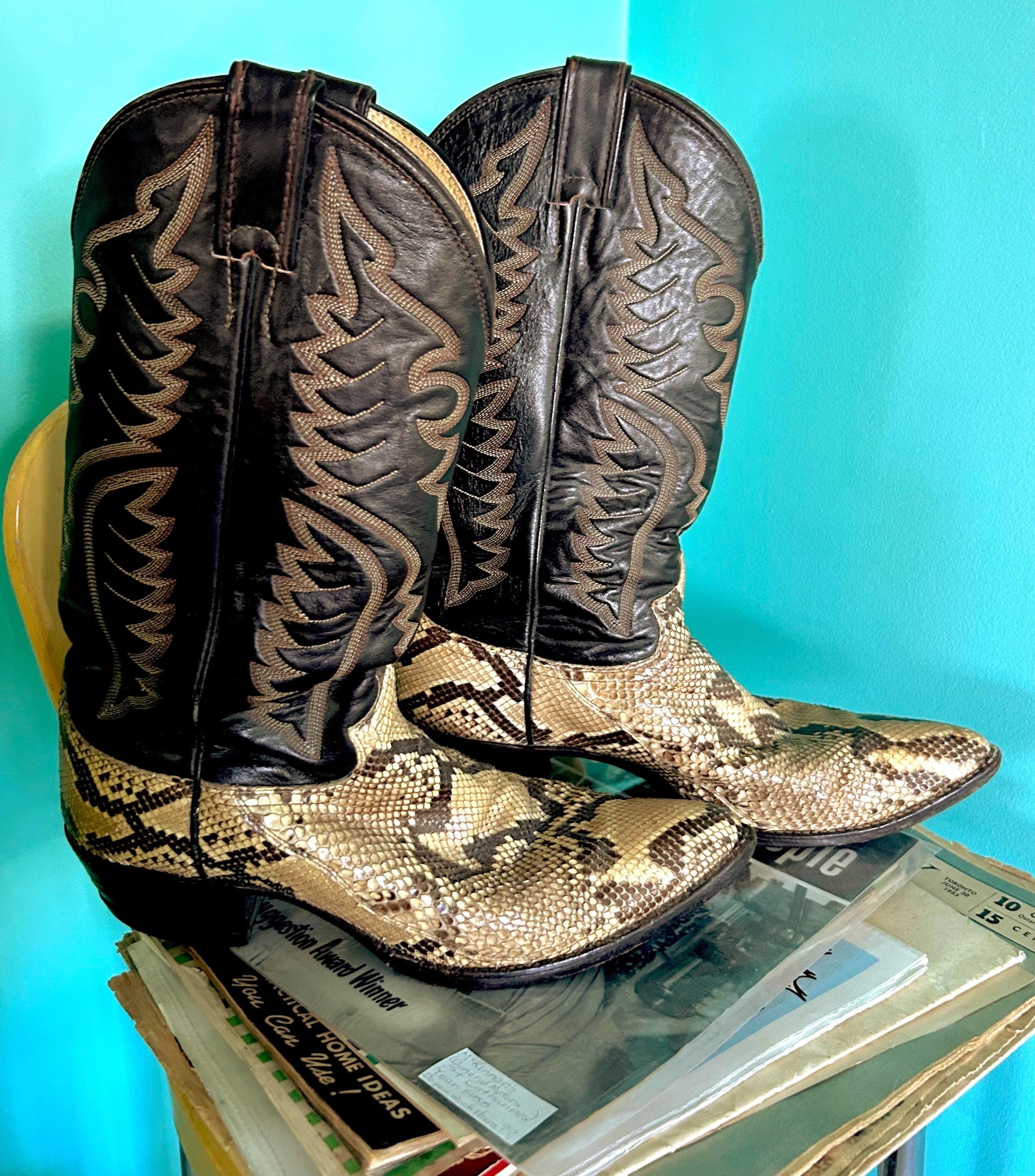 Vintage Python Snakeskin Boots 8.5 EE Men main image 4