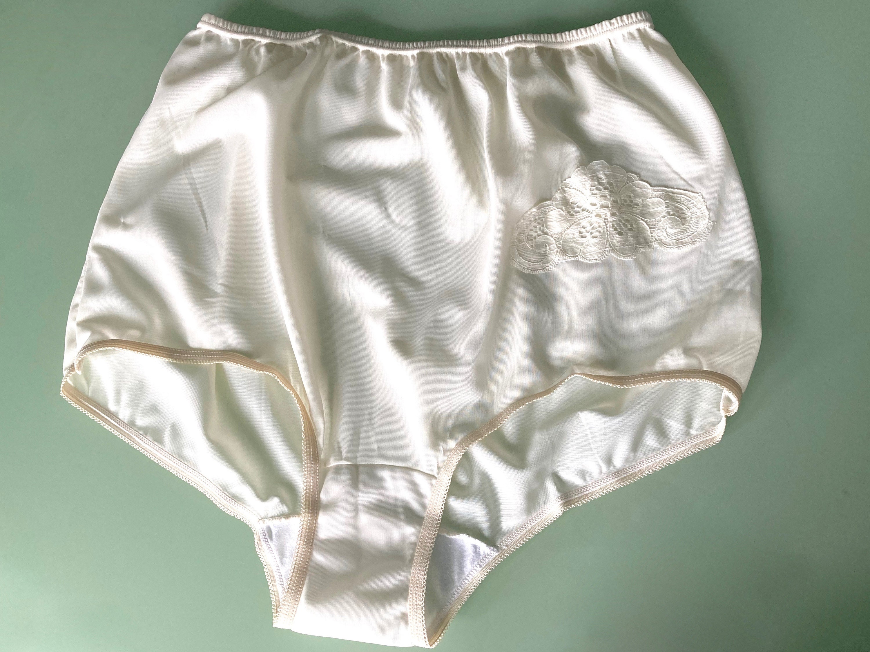 PRISTINE Vintage 1970's WHITE Nylon Panty by HANNA Size O/s 
