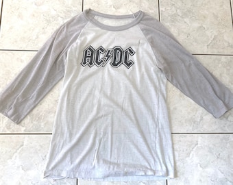 AC/DC super THIN and Distressed vintage ragland t-shirt size Small