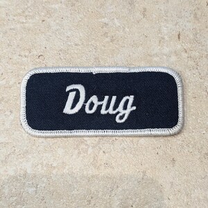 Retro DEADSTOCK 1970s “DOUG” Rectangular Embroidered Name Patch