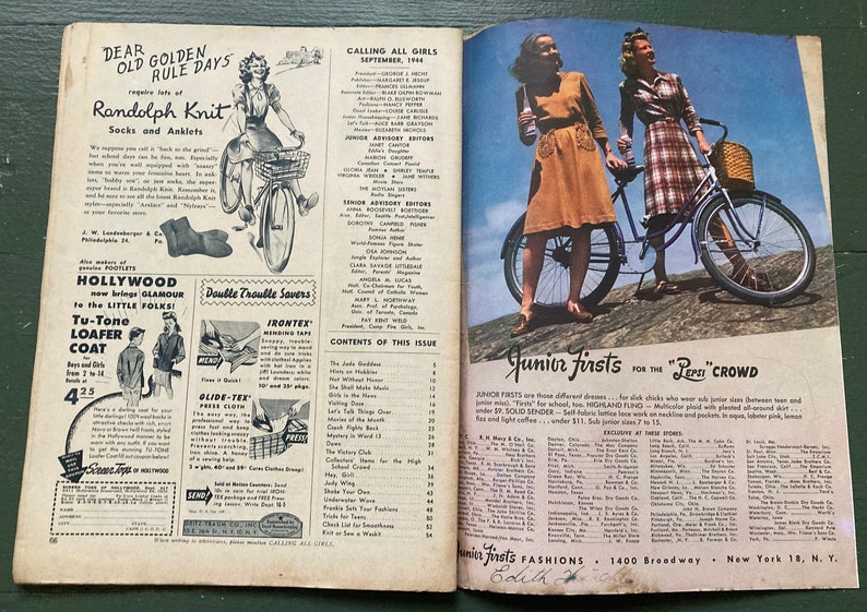 Vintage September 1944 magazine CALLING ALL GIRLS image 5
