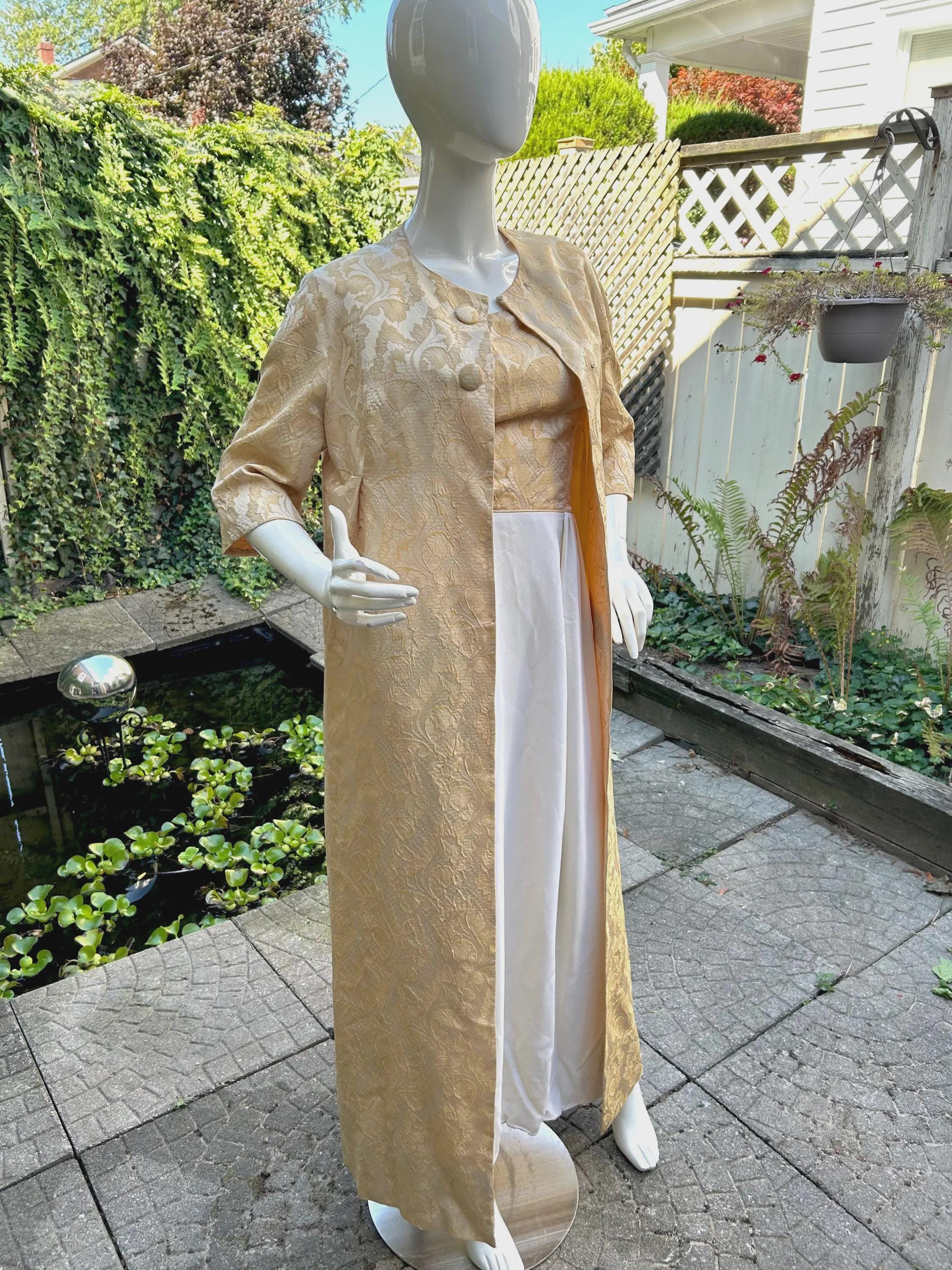 Gold and White Maxi Dress - Etsy