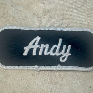 Retro DEADSTOCK 1970s “ANDY” Rectangular Embroidered Name Patch