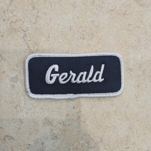 Retro DEADSTOCK 1970s “GERALD” Rectangular Embroidered Name Patch