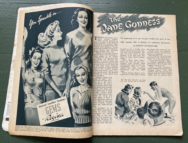 Vintage September 1944 magazine CALLING ALL GIRLS image 3