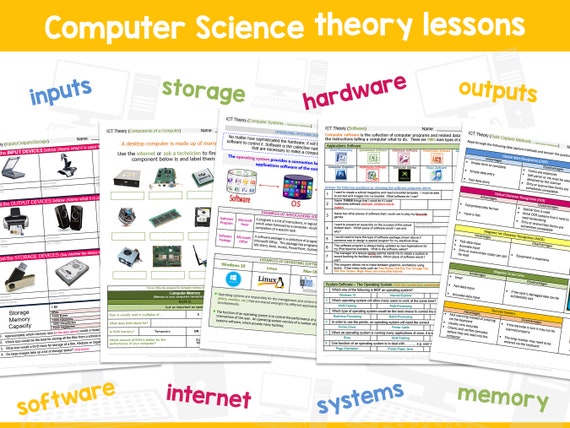 computer science theory worksheets computer theory etsy