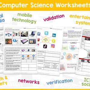computer science theory worksheets computer theory etsy