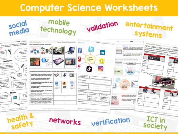 computer science worksheets computer science tasks computer etsy
