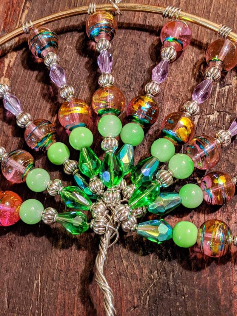 Tree of life Glittering Green and Pink