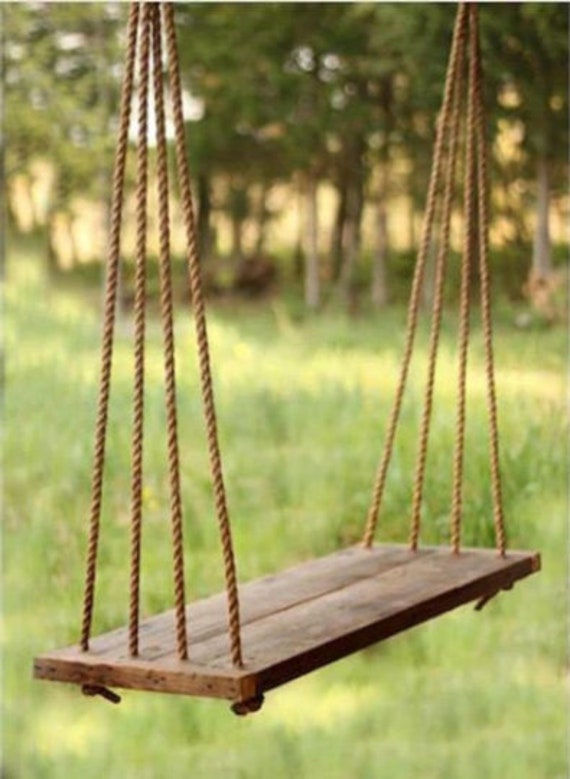 Jute Rope Wooden Swing Bed Decorative 