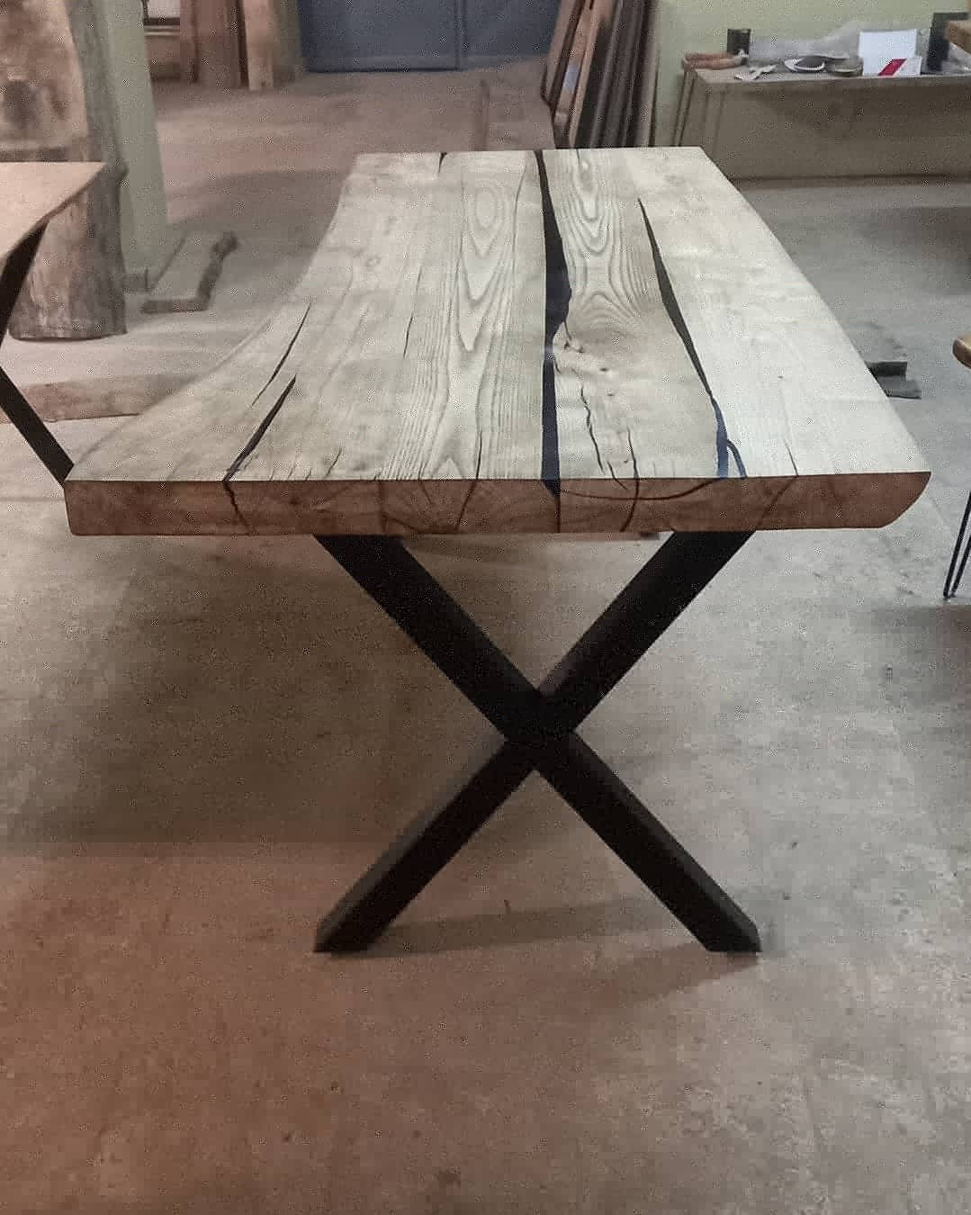 Epoxy Filled Wood Table Natural Wood Dining Table Epoxy Log | Etsy