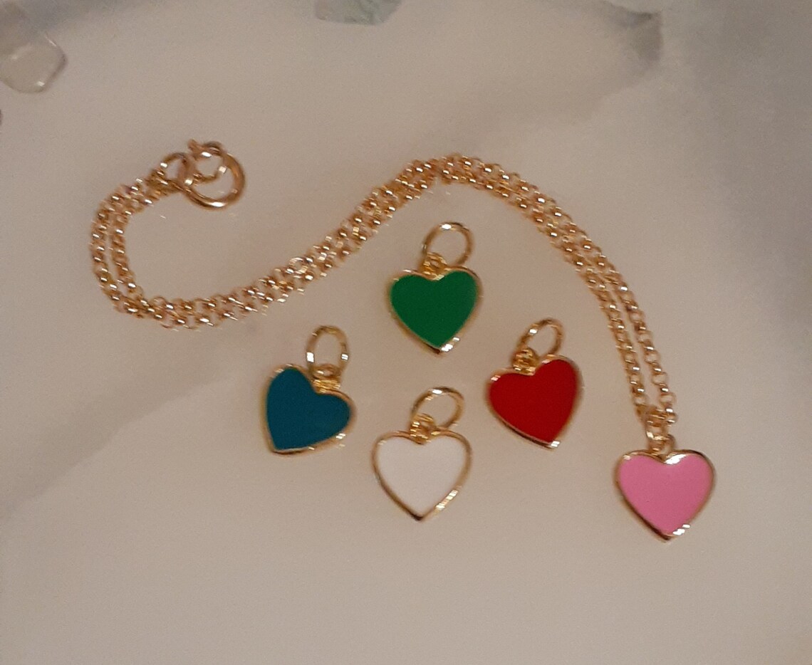 Heart charm bracelet gold filled Etsy