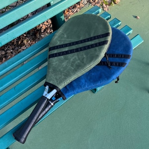 Waxed Canvas Tennis Racket Cover, Tennis Racket Head Cover, Head Cover For Tennis Racket, Tennis Gift, Tennis Gift For Him, Mens Tennis