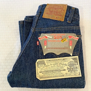 Vintage Levi’s 501, authentic, never worn or washed, flasher tags, dead stock