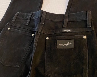 Vintage Wrangler classic style jeans, black with silver stitching