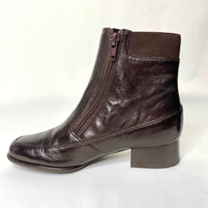 Ros Hommerson Vintage Stiefeletten, braun. Quadratischer Reißverschluß, Größe 4,5
