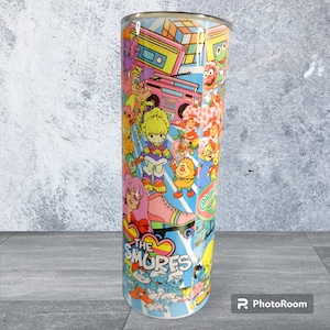 I Love the 80s Cartoon Tumbler 20 ounce stainless steel tumbler with metal straw